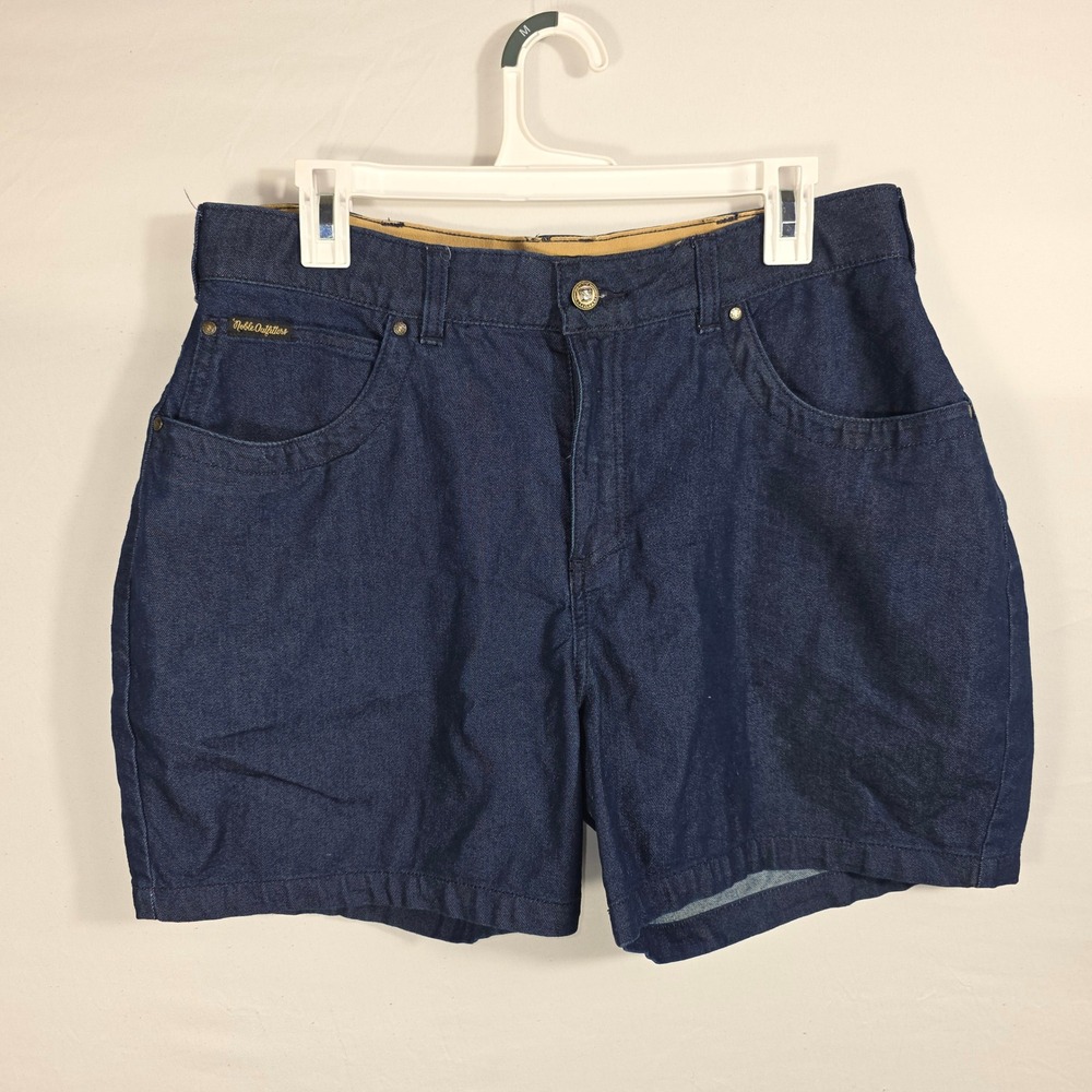 Noble Outfitters Womens Denim Utility Shorts Dark Wash Indigo‎ Size 12 Workwear